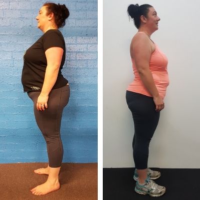 Body Revival Wollongong 8 week fitness Challenge. Before and after photo Bec
